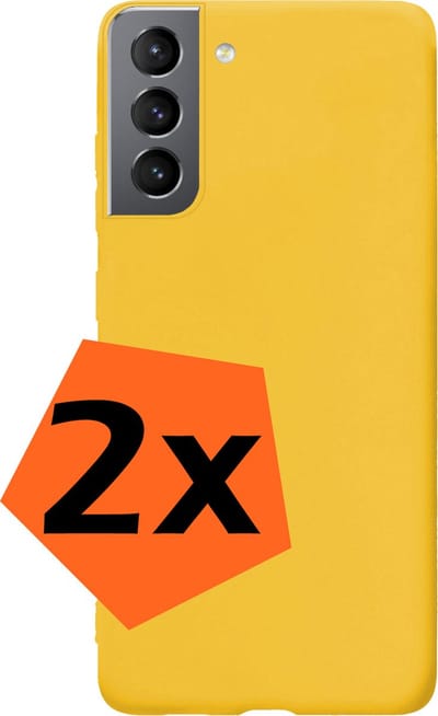 Hoes - 2 Stuks - Geschikt voor Samsung Galaxy S22 - Sterk & Shockproof - Case Siliconen - Back Cover - Telefoon Hoes - Geel