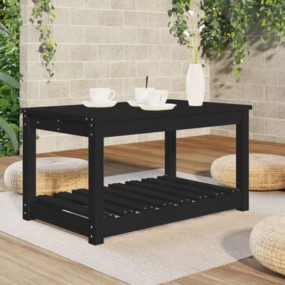 vidaXL - Tuintafel - 82,5x50,5x45 - cm - massief - grenenhout - zwart
