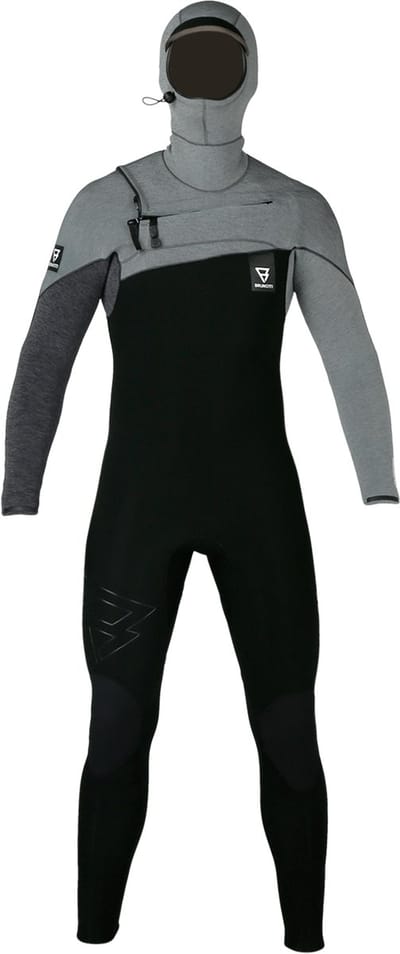 Brunotti - Gravity Wetsuit Heren - Hooded Fullsuit 6/4mm - Grijs - XS