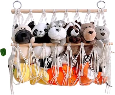 Nivard Knuffel Net - Hangmat - Speelgoed - Opbergsysteem - Hangmat Voor Knuffels - Organizer - Wit