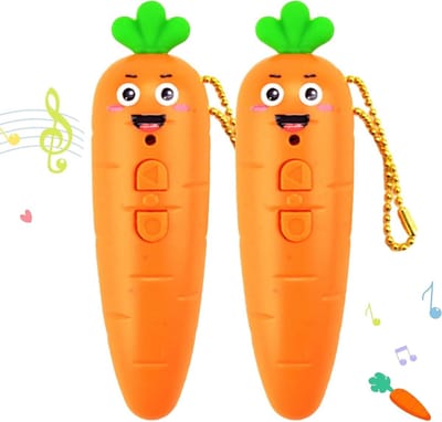 Voicerecorder Wortel - Audio Opnameapparaat - Taalontwikkeling Bevorderen - Sleutelhanger Ontwerp - 10 cm - Oranje