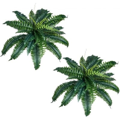 VEVOR Kunstvarens, 2-pack, diameter 80-86 cm, kunstmatige Bostonvaren, wanddecoratie met 30 takken, kunstvaren voor thuis en op kantoor (bloempot niet inbegrepen)