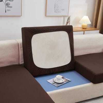 1/2/3/4 Zits Elastische Stretch Sofa Zitkussenhoes Sofa Hoes Bankhoezen Voor Universele banken Woonkamer Sectionele Back cushion cover koffie