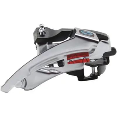 Shimano voorderailleur 3×7/8 versnellingen – Top Swing (bovenbeugel) – Dual Pull (boven- en onderaansluiting) – 40T – zilver