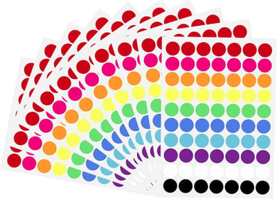 700 stuks stippenstickers 1.2 inch kleurcoderingslabels ronde gekleurde stippenstickers, 10 verschillende kleurrijke cirkelvormige coderingslabels voor peuters, kantoor, studenten, klaslokaal, 70 labels