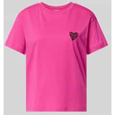 regular fit T-shirt met motiefstitching