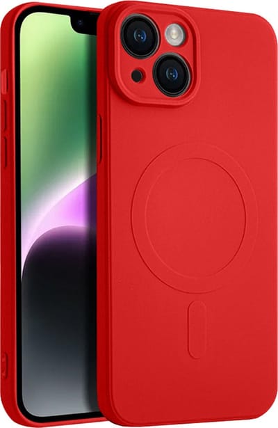 Casify Siliconen Hoesje geschikt voor MagSafe iPhone 14 Hoesje - Rood