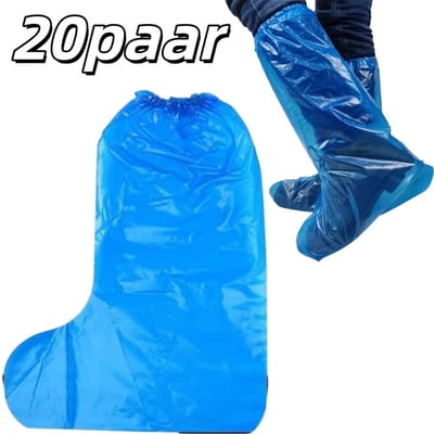 5 paar - Verdikte schoenovertrekken - Waterdicht en antislip - Hoge laarzenovertrekken - Stofwerende voetovertrekken - 440*48 cm - Voor huishoudelijke reiniging - Blauw