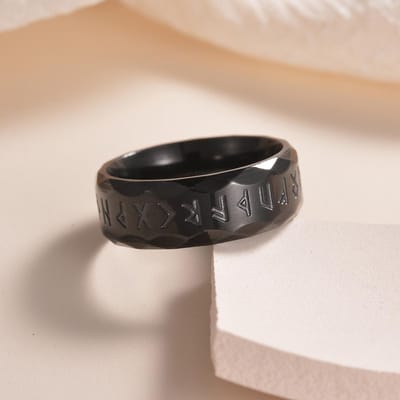 Bagues Vintage Odin Norse Viking amulette Rune pour hommes, bague avec mots en acier inoxydable, bijoux de mariage, cadeaux de saint-valentin 8 black