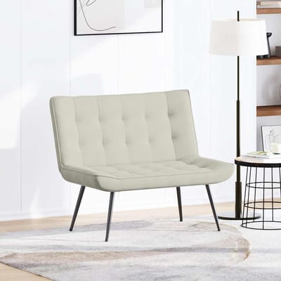 vidaXL Bankje 110x74x84 cm fluweel crèmekleurig