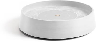 Ecopots Saucer Wheels Oslo - Pure White - Ø41 x H9,5 cm - Ronde witte onderschotel op wielen met waterreservoir