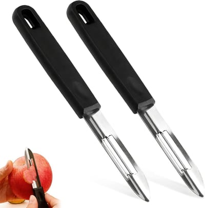 Professionele RVS Schiller voor Groenten, Dubbel Mes Aardappel- en Wortelschiller, Ideaal voor het Schillen van Aardappelen, Wortels en Komkommers