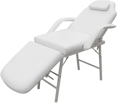 Behandelingsstoel - Massagestoel - Professionele Behandelingen - Inklapbaar Rugleuning - 186 cm - Wit