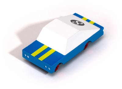 Candycar World: RACER Blue #8 (F830) 8,9x4,1x3cm, wooden diecast, magnetic, in giftbox, 3+