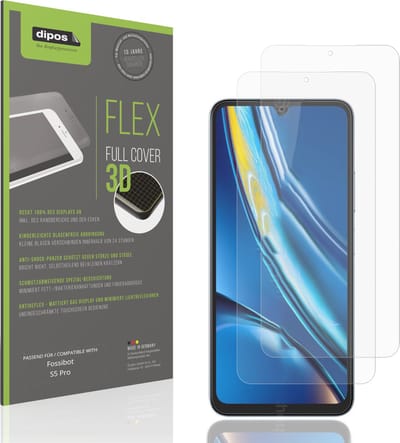 dipos FLEX – 2x Matte Screenprotector geschikt voor Fossibot S5 Pro | Volledige Schermbescherming | Case-Friendly