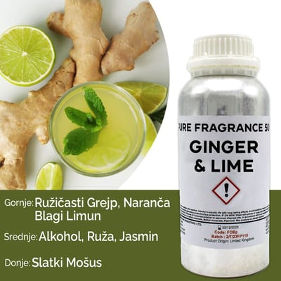 Pure geurolie met gember en limoen - 500 ml