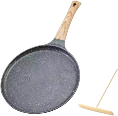 Pannenkoekenpan - Koekenpan Omeletpan - Ontbijt Bereiden - Antiaanbaklaag - 22 cm - Grijs