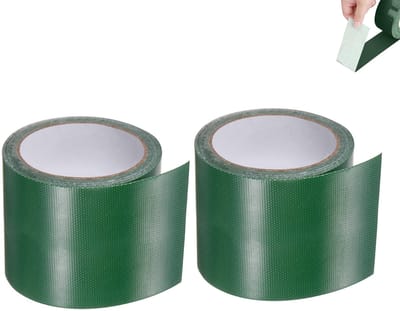 2 stuks - Sterke waterdichte tape - Groene tape met hoge kleefkracht - Scheurvaste textieltape - Tentreparatietape - 5 cm * 5 m Multifunctionele tape - Geschikt voor huisreparaties, binnen- en buitenknutselwerk, verpakkingen, HVAC en bouwprojecten