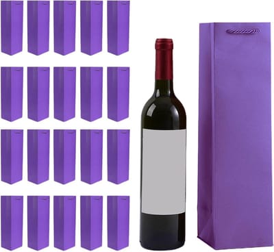 Wijngeschenkzakje met handvat voor Kerst, bruiloft en feest - Set van 20 - Stijlvol en handig - Organiser voor wijnflessen.