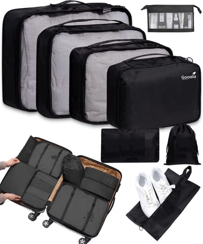 Gooala Packing Cubes Set - 8-delige Koffer Organizer Set - Compression cube - Koffer Organizer voor Backpack - Inclusief Toilettas