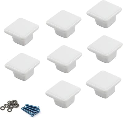 Keramische Deurgrepen met Wit Handvat voor Kinderkamers - 8 Stuks, Kindvriendelijke Kastknoppen, Decoratieve Meubelbeslag