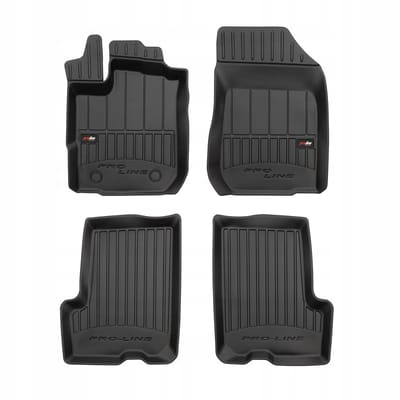 FROGUM PROLINE 3D Set - Rubberen Automatten + Kofferbakmat - Geschikt voor DACIA Logan II Sedan (2012-2020) - Zwart