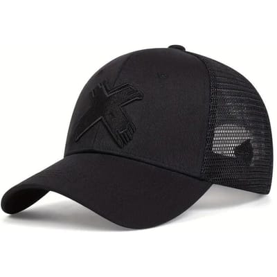X-Letter Gebogen Rand Baseballpet, Modieuze Duckbill Pet voor Mannen en Vrouwen in de Straatmode, Hip Hop Rap Hip-Hop Hoed Adjustable black
