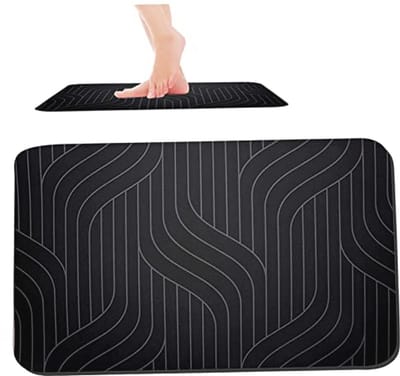 Diatomiet stenen bad mat snel droge badkamer mat niet slip badkamer diatomeeën aarde badkamer vloer mat tapijt 40x60 cm zwart