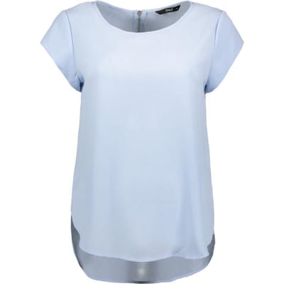 ONLY - Maat 38 - ONLVIC S/S SOLID TOP NOOS WVN - Cashmere Blue - Vrouwen