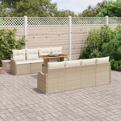 vidaXL - Tuinbank - Set - 7 - st - beige - en - crèmekleurig