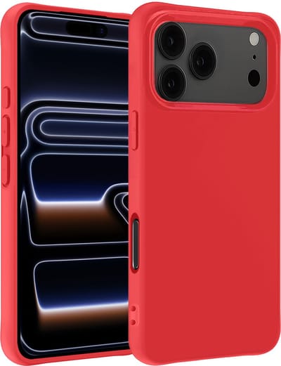 Hoesje - Geschikt voor iPhone 17 Pro / 18 Pro - Sterk & Shockproof - Siliconen Case - Hoes Cover - Telefoonhoes - Rood