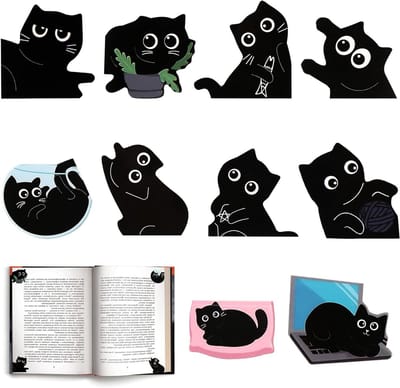 Schattige kattenmagnetische bladwijzers - 10 stuks, perfect voor kinderen en volwassenen, ideaal als cadeau en leesaccessoire