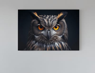 Canvas Schilderij - Uil - Dieren - Vogels - Wanddecoratie - 60x40x2 cm