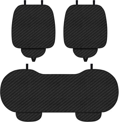 3 stuks autostoelbekleding, linnen autostoelkussen, antislip autostoelhoezen, zacht en ademend autostoelkussen voor voorstoel en achterbank, universele autostoelbeschermer voor voor- en achterbank
