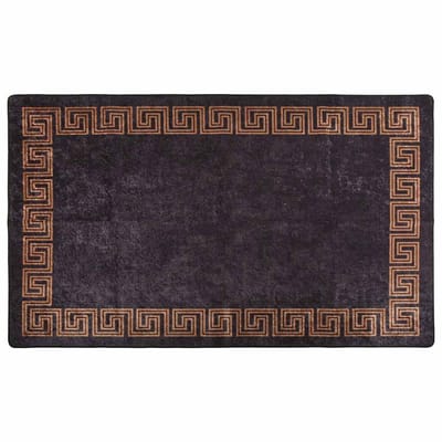 vidaXL - Vloerkleed - wasbaar - 120x180 - cm - zwart - en - goudkleurig