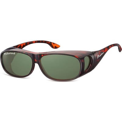 Montana Rechthoek Unisex G15 Gepolariseerd Zwart FO2 Fit Over Bril Zonnebril