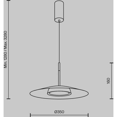 Maytoni LED hanglamp El, Ø 35 cm, zwart, aluminium