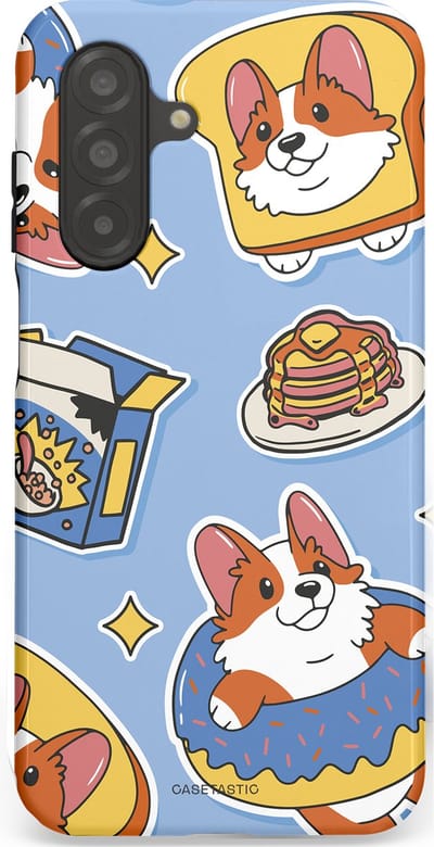 Casetastic Hoesje Geschikt voor Samsung A26 - Stijlvolle Beschermende Duo-layer Case - Hondenfeest Ontbijt