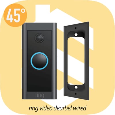 SmarThuis - Hoekbeugel geschikt voor Ring Video Deurbel Wired - hoekbeugel van 45 graden - inclusief montage materiaal - sterk en milieubewust