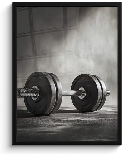 Poster in lijst - Fotolijst 50x70 cm - Posters - Halter - Gewichten - Zwart - Posterlijst zwart - Decoratie - Wanddecoratie woonkamer - Muurdecoratie slaapkamer