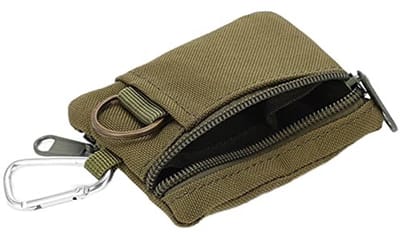 Dailygoods- Molle Pouch - Mini Draagbare Sleutelkaart Case - Nylon - Karabijnhaak - 10,5 x 8 x 1,5 cm - Geschikt voor Camping/Wandelen/Fietsen - Tasje
