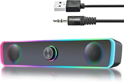 USB Gaming Soundbar met RGB Lichten en Bluetooth Verbinding voor PC en Laptop