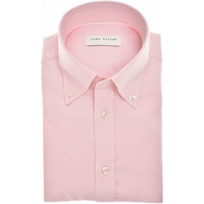 John Miller Overhemd Button-Down Solid Color Oxford Licht Roze / male
