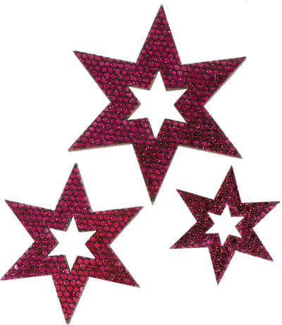 Strooidecoratie ster paars 3-5cm 48 st, 48 Stück