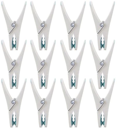 Orion - Plastic Was Knijpers - 12 stuks - Blauw en Wit - Sterk en Duurzaam