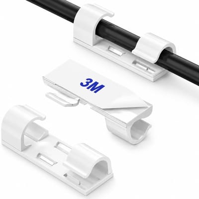 BOTC Kabelclips - 100 stuks zelfklevend - Kabelhouder voor kabelorganizer - Buitenverlichtingsclips Haken - Wit
