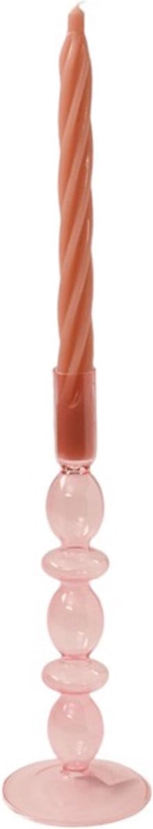 WINQ! Glaskandelaar Rose 9x26,5 CM- Kaarsenstandaard voor dinerkaars- decoratie huis- Kado