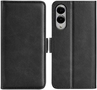 MobyDefend Hoesje - Geschikt voor Samsung Galaxy S25 Edge - Luxe Wallet Book Case (Sluiting Zijkant) - Zwart