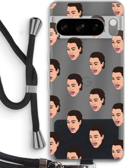 Case Company® - Hoesje met koord geschikt voor Google Pixel 8 Pro hoesje met Koord - Ugly Cry Call - Telefoonhoesje met Zwart Koord - Bescherming aan alle Kanten en Over de Schermrand