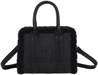 Gallantry Zwarte teddy handtas met schouderband – compact & luxe